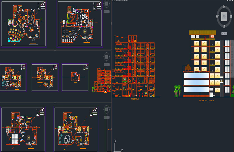 دانلود فایل اتوکد نقشه و جزئیات هتل سه ستاره DWG | 3 Star Hotel Detail Drawing برای AutoCAD